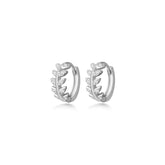 Silver Autumn Hoop, White Rhodium, Premium Cubic Zirconia  + Give Love Gift